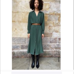 Zara belted green dress